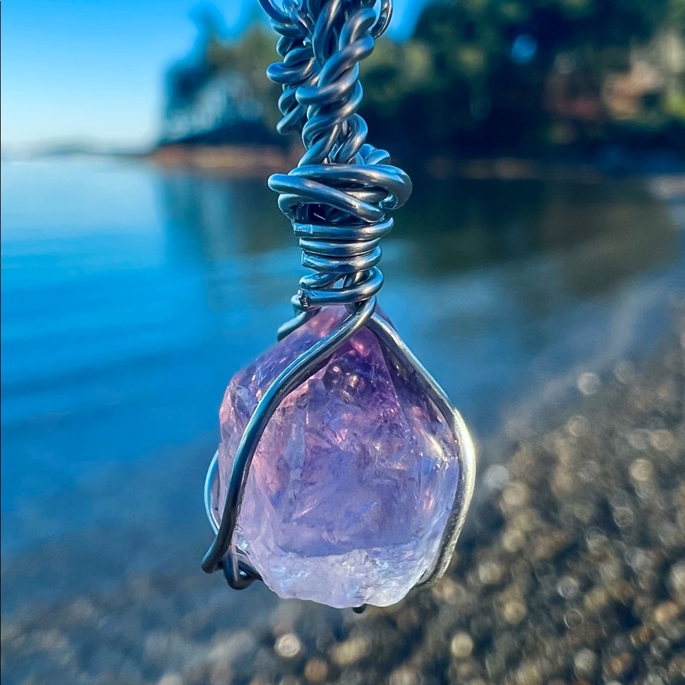 Wire Wrapped Amethyst Necklace